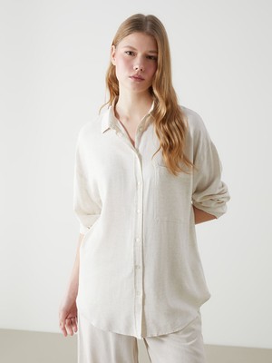 Lc Waikiki Yeni Sezon Keten Karışımlı Kadın Gömlek