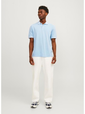 Jack & Jones Polo Yaka Açık Mavi Erkek T-Shirt Jprbluwıllıam Wash Ss Polo Sn