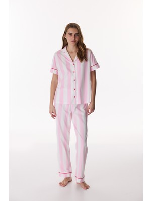 Penti Pembe Happy Mood Gömlek Pantolon Pijama Takımı