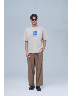 Saw Urbanity Shining Stars Oversize Tişört Erkek Stone