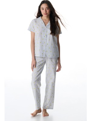 Penti Açık Mavi Lemons Gömlek Pantolon Pijama Takımı