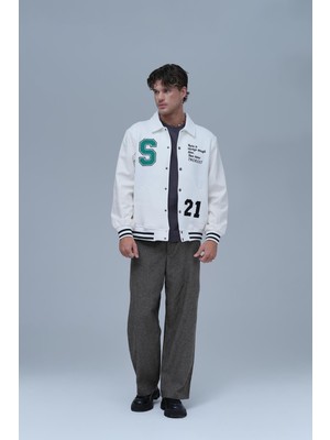 Saw Urbanity Think Big Oversize Kolej Ceketi Erkek Ekru