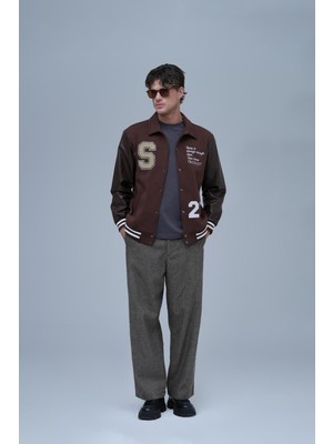 Saw Urbanity Think Big Oversize Kolej Ceketi Erkek Kahverengi
