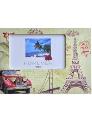 Eyfel Kulesi Şekilli Ahşap Fotoğraf Resim Koyma Çerçevesi