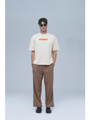Saw Urbanity Authentic Oversize Tişört Erkek Stone