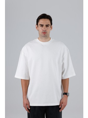 Saw Urbanity Saw Club Super Oversized Basic Tişört Erkek Ekru