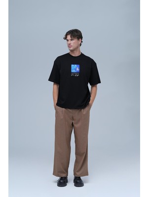 Saw Urbanity Shining Stars Oversize Tişört Erkek Siyah