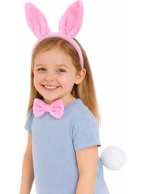 Bfs Pembe Full Tavşan Kulak Papyon Kuyruk 3&amp;#39;lü Parti Seti