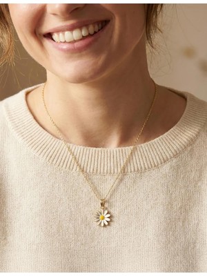 İryum 14 Ayar Altın Kolye Papatya