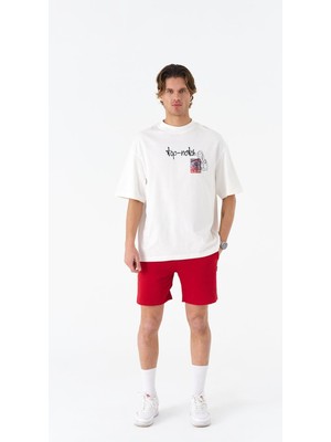 Saw Urbanity Top-Notch Oversize Tişört Erkek Ekru