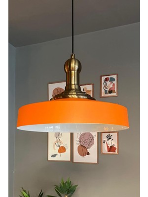 Turuncu Eskitme Uzun Tokmak Avize, Retro Sarkıt, Ofis ve Salon Dekoru