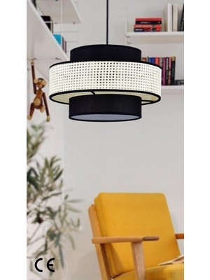 Doğal Hazeran Rattan 3 Katlı Pasta Sarkıt Avize, Şık ve Ferah Aydınlatma