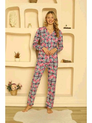 Çıcek Desenlı Pıjama Takımı