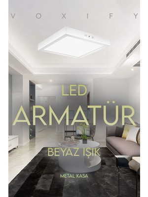 Pro Kare Tavan LED Avize, Beyaz Işık, Modern ve Şık Tasarım