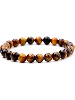 UltraMint Unisex Kaplan Gözü ve Onix Detaylı Şık Doğal Taş Bileklik