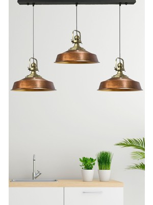 Beyaz Eskitme Üçlü Avize, Retro Sarkıt Lamba, Mutfak ve Salon Dekoru