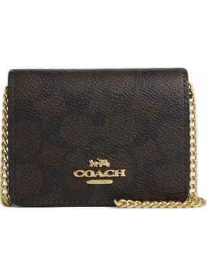 Coach Mini Wallet On A Chain Zincir Askılı Mini Çanta