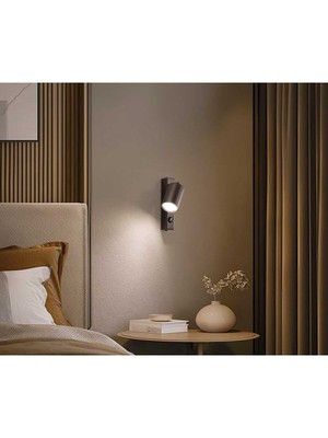Kahverengi ve Siyah Metal Aç-Kapa Yatak Başı LED Aplik GU10 Tasarruflu LED