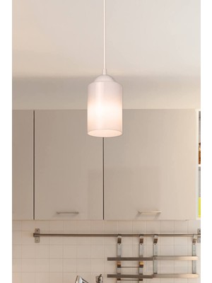 Şık Cam Sarkıt, Çift Ampul Tasarımı, Modern Aydınlatma Parçası