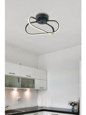Ecrin Antresit 2'li Plaonyer Modern LED Avize, Yatak ve Çocuk Odası Için
