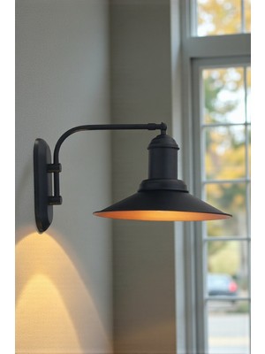 Retro Siyah Metal Duvar Aplik, Hareketli ve Rustik Tasarım