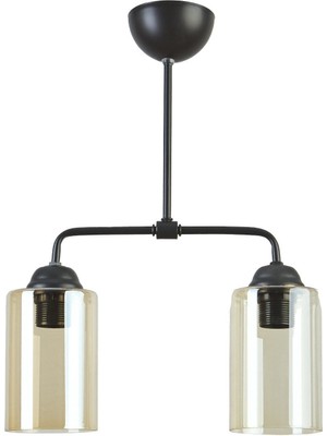 Modern Siyah Bal Camlı 2'li Avize, Şık ve Zarif Tasarım