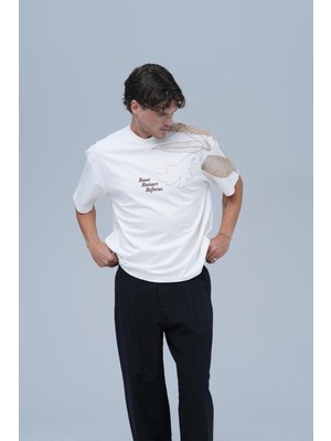 Saw Urbanity Refocus Oversize Tişört Erkek Ekru