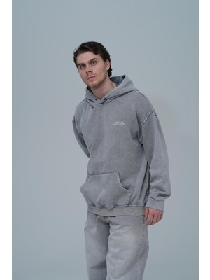 Saw Urbanity Washed Peace Oversize Sweatshirt Erkek Füme