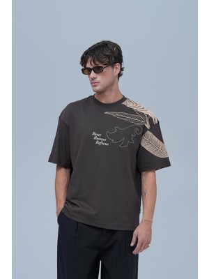 Saw Urbanity Refocus Oversize Tişört Erkek Kahverengi