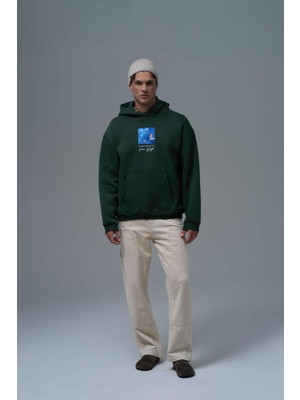 Saw Urbanity Shining Stars Oversize Sweatshirt Erkek Yeşil