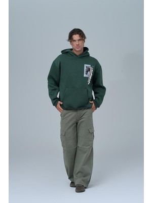 Saw Urbanity Wild Spirit Oversize Sweatshirt Erkek Yeşil