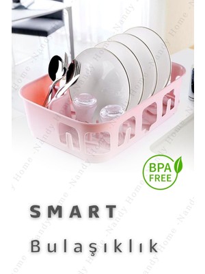 Pratik ve Şık Tezgah Üstü Bulaşıklık, Parlak Pembe Renkli, Kolay Kullanılabilir