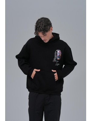 Saw Urbanity Mona Lisa Shooting Star Oversize Sweatshirt Erkek Siyah