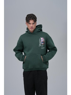 Saw Urbanity Mona Lisa Shooting Star Oversize Sweatshirt Erkek Yeşil