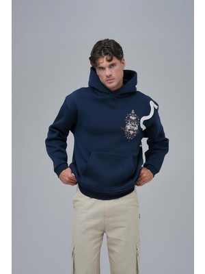 Saw Urbanity Nothing To Lose Oversize Sweatshirt Erkek Indigo