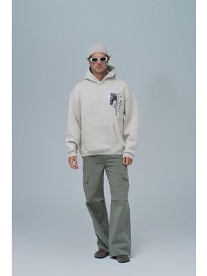 Saw Urbanity Wild Spirit Oversize Sweatshirt Erkek Stone