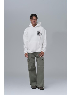 Saw Urbanity Wild Spirit Oversize Sweatshirt Erkek Ekru