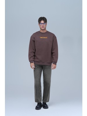 Saw Urbanity Art Nomad Oversize Sweatshirt Erkek Kahverengi