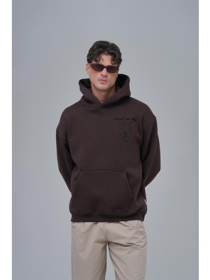 Saw Urbanity Van Gogh Threads Oversize Sweatshirt Erkek Kahverengi