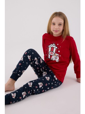 Rolypoly Kız Çocuk Kırmızı Pijama Takımı