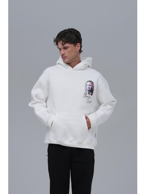 Saw Urbanity Mona Lisa Shooting Star Oversize Sweatshirt Erkek Ekru