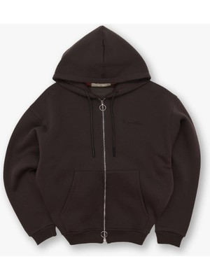Saw Urbanity Saw Club Fermuarlı Sweatshirt Erkek Kahverengi