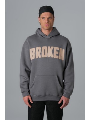 Saw Urbanity Scars & Power Oversize Sweatshirt Erkek Füme