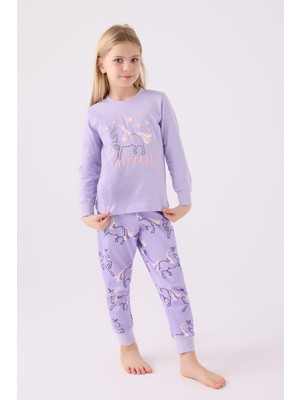 Rolypoly Kız Çocuk Mor Pijama Takımı