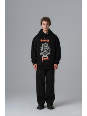 Saw Urbanity Savage Earth Oversize Sweatshirt Erkek Siyah
