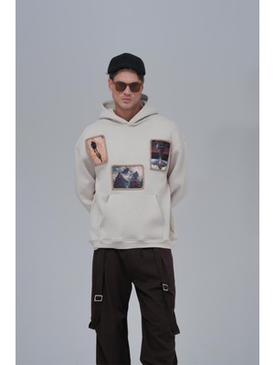Saw Urbanity Layers Of Awakening Oversize Sweatshirt Erkek Stone