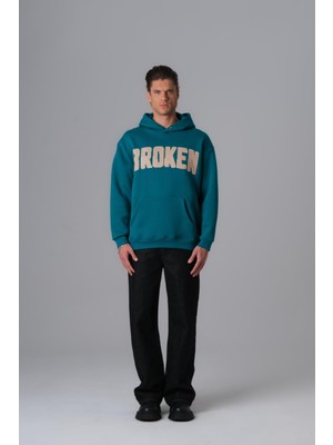 Saw Urbanity Scars & Power Oversize Sweatshirt Erkek Neft Yeşili