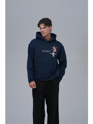 Saw Urbanity Wings Oversize Sweatshirt Erkek Indigo