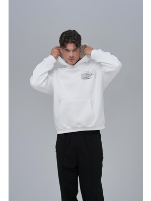 Saw Urbanity Sacred Geometry Oversize Sweatshirt Erkek Ekru
