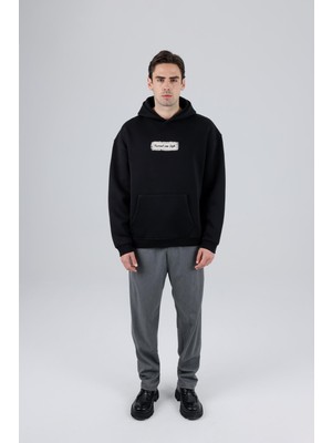 Saw Urbanity Blooming Canvas Oversize Sweatshirt Erkek Siyah